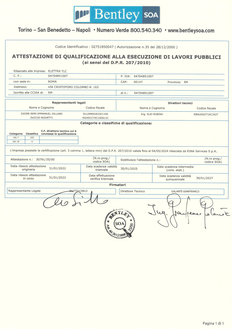 SOA Certificate