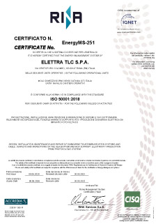 Certificato ISO 50001:2018