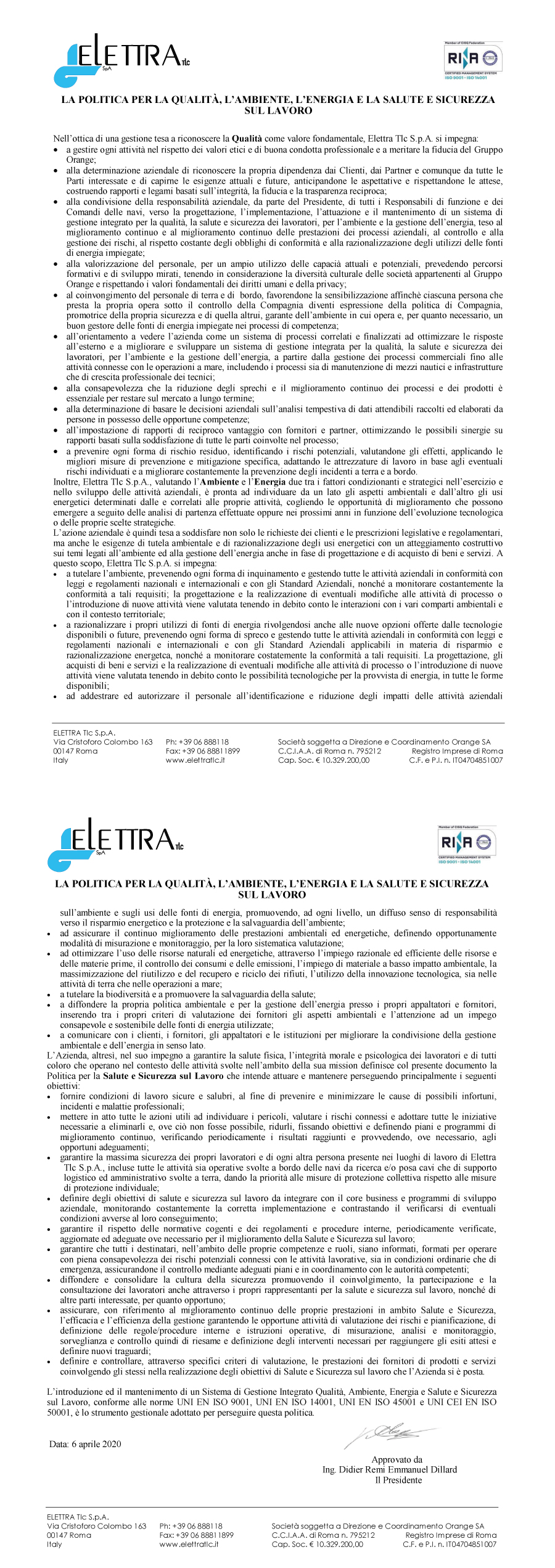 quality and environmental policy